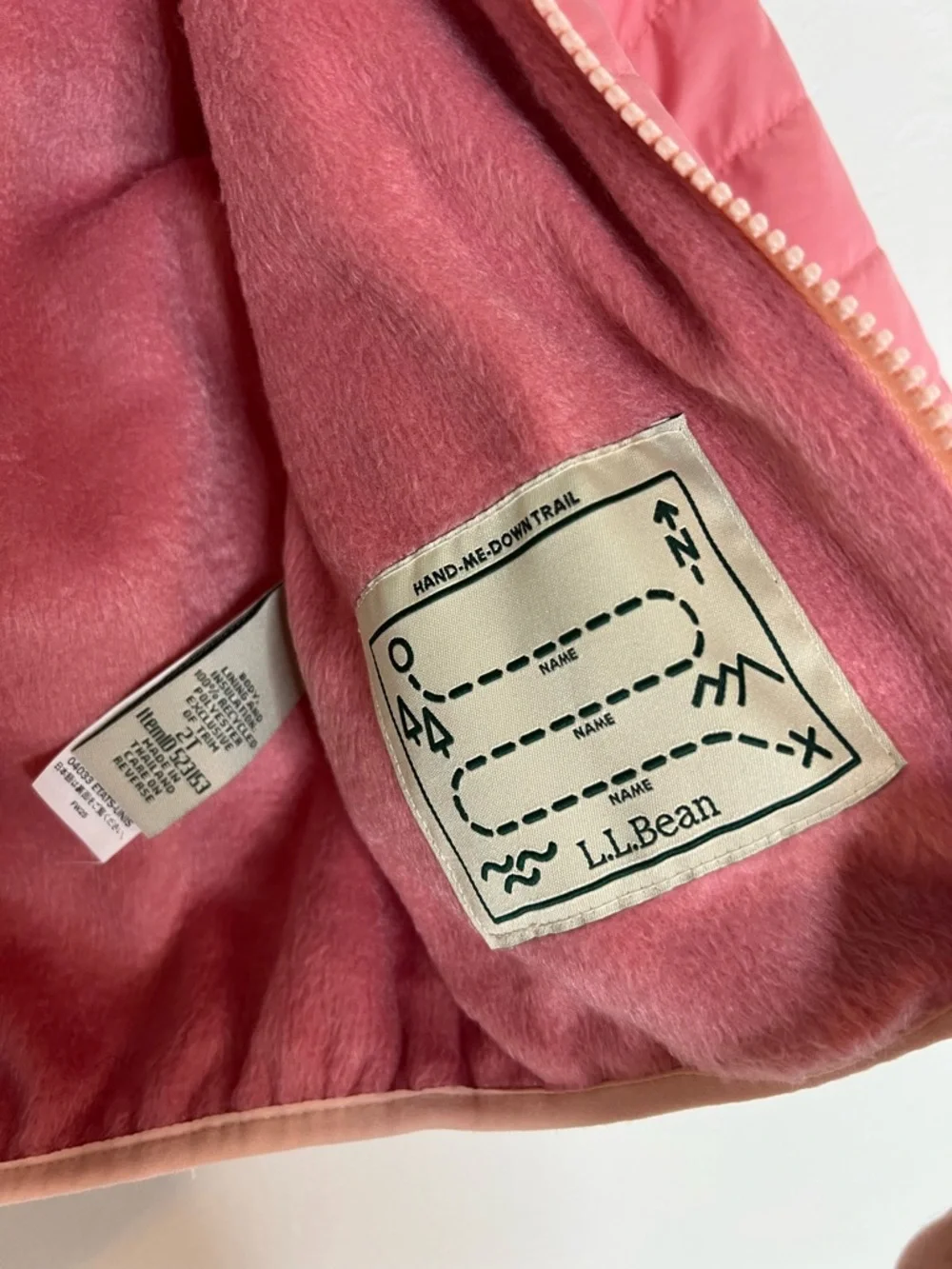 L.L. Bean Dusty Pink Hooded Kids Puffer Jacket size 2T